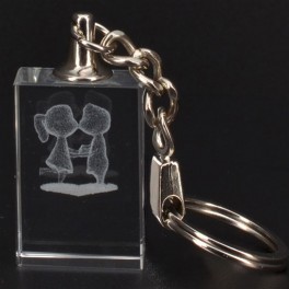 Custom Couple 3D Engraving Key Chain Custom Couple 3D Engraving Key Chain