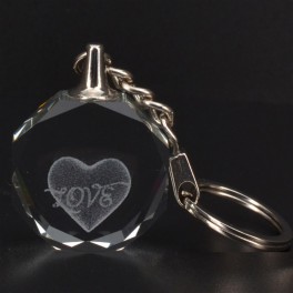 Custom Heart 3D Engraving Circle Key Chain Custom Heart 3D Engraving Circle Key Chain