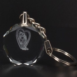 Custom Intertwined Heart 3D Engraving Circle Key Chain Custom Intertwined Heart 3D Engraving Circle Key Chain