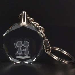 Custom Couple 3D Engraving Circle Key Chain Custom Couple 3D Engraving Circle Key Chain