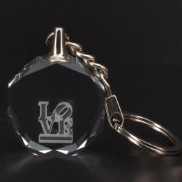 Custom Love 3D Engraving Circle Key Chain