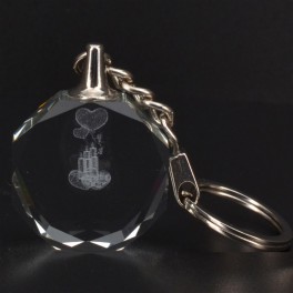Custom City Hearts 3D Engraving Circle Key Chain Custom City Hearts 3D Engraving Circle Key Chain