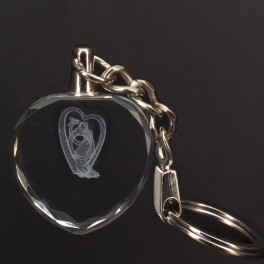 Custom Intertwined Heart 3D Engraving Heart Key Chain