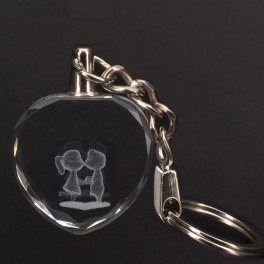 Custom Couple 3D Engraving Heart Key Chain