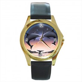 Custom Round Gold Metal Watch Custom Round Gold Metal Watch