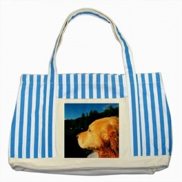 Custom Striped Blue Tote Bag Custom Striped Blue Tote Bag