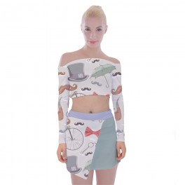 Custom Women's Off Shoulder Top with Skirt Set Custom Women's Off Shoulder Top with Skirt Set
