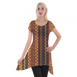 Custom Women's Short Sleeve Side Drop Tunic Custom Women's Short Sleeve Side Drop Tunic