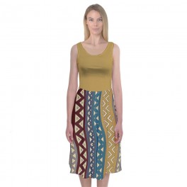Custom Women's Midi Sleeveless Dress Custom Women's Midi Sleeveless Dress