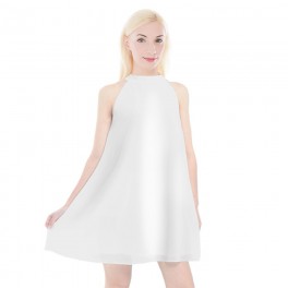 Custom Women's Halter Neckline Chiffon Dress Custom Women's Halter Neckline Chiffon Dress