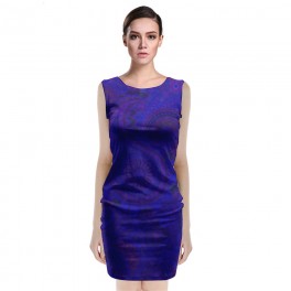 Custom Women's Sleeveless Velvet Midi Dress Custom Women's Sleeveless Velvet Midi Dress