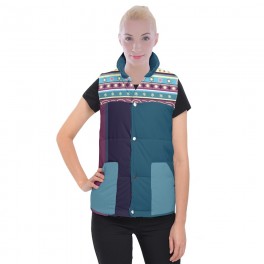 Custom Women's Button Up Puffer Vest Custom Women's Button Up Puffer Vest